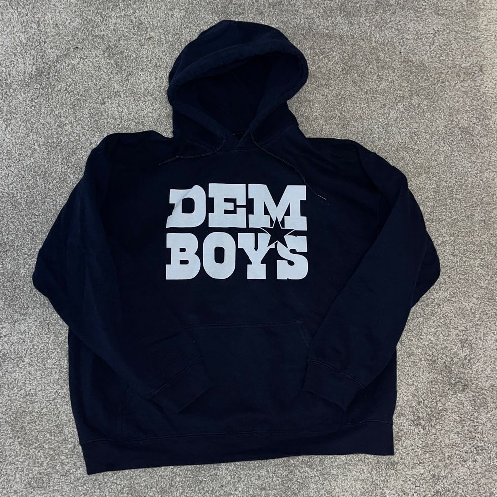 Blue Dallas Cowboys Americas Star Team Dem Boys Hooded Hoodie Sweatshirt L men’s - Picture 1 of 2